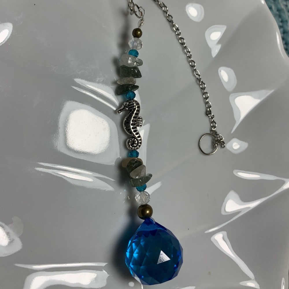 Blue crystal sun catcher
